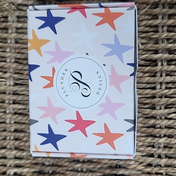 Plunder earrings blue fringed gold hoops Reagan Kate nwt new with tags - Picture 5 of 6